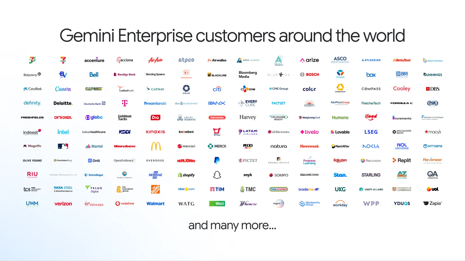 Grid of Gemini Enterprise customer logos